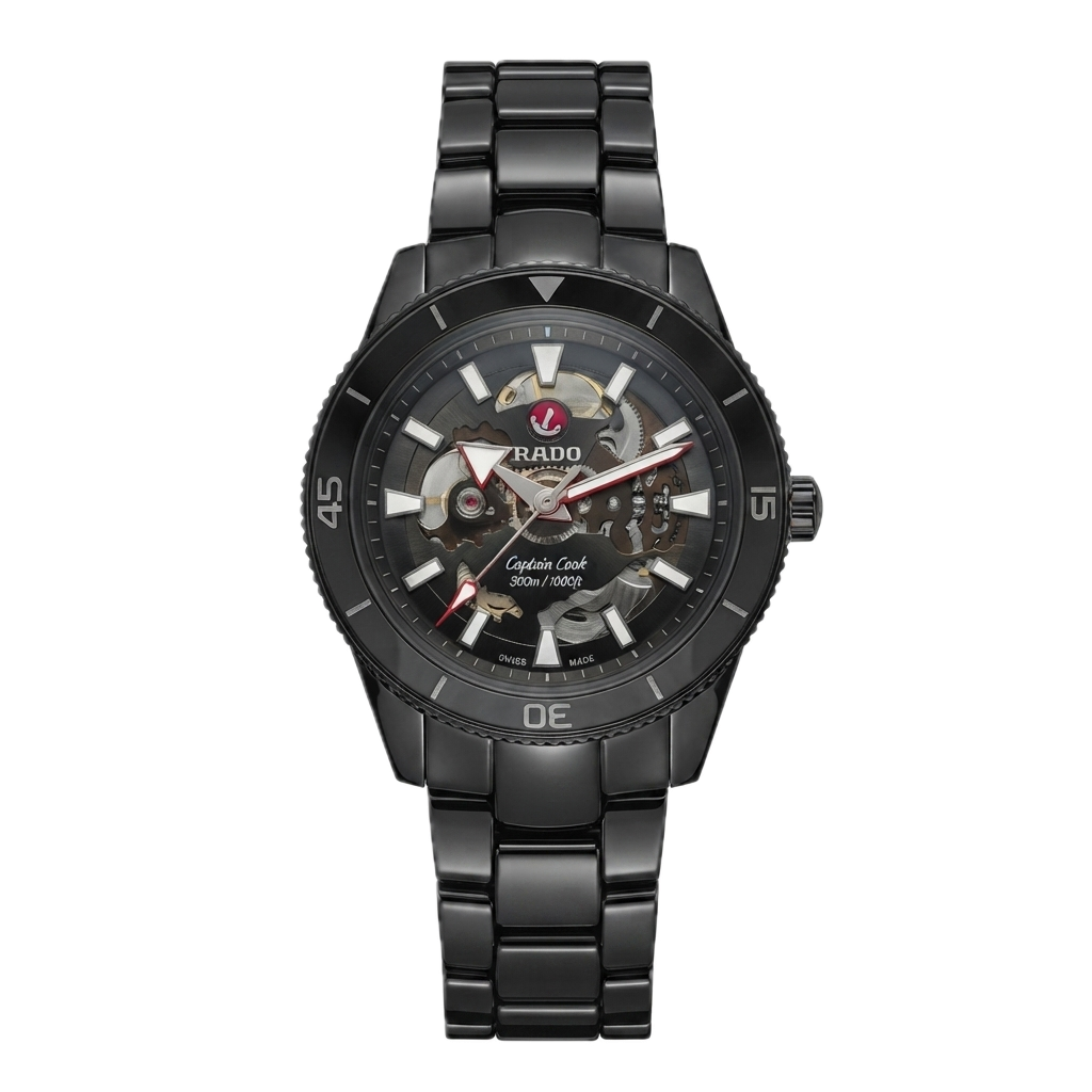 RADO CAPTAIN COOK SKELETON - BLACK SILVER