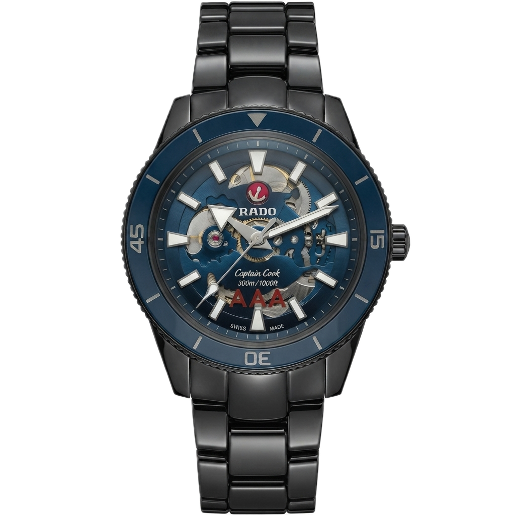 RADO CAPTAIN COOK SKELETON  - BLACK BLUE