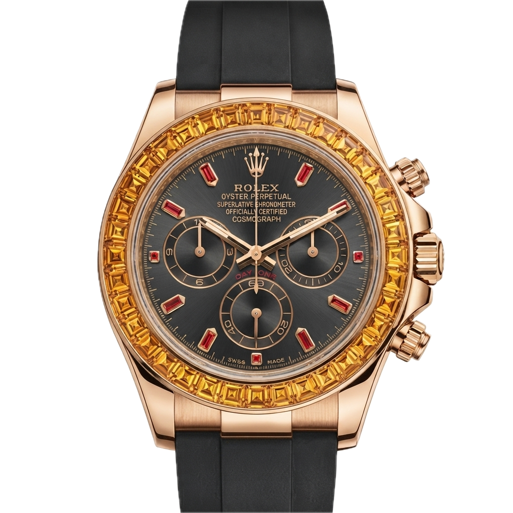 ROLEX DAYTONA COMOGRAPH ORANGE SAPPHIRE – OYSTER FLEX