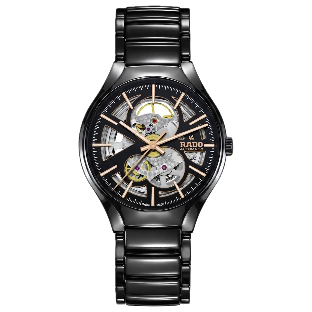 RADO TRUE ROUND AUTOMATIC OPEN HEART - BLACK
