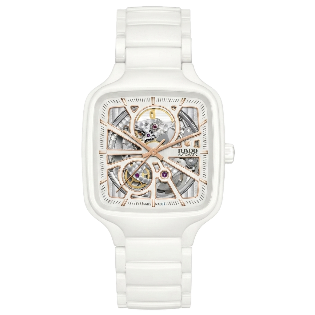 RADO True Square Automatic Open Heart (WHITE GOLD)