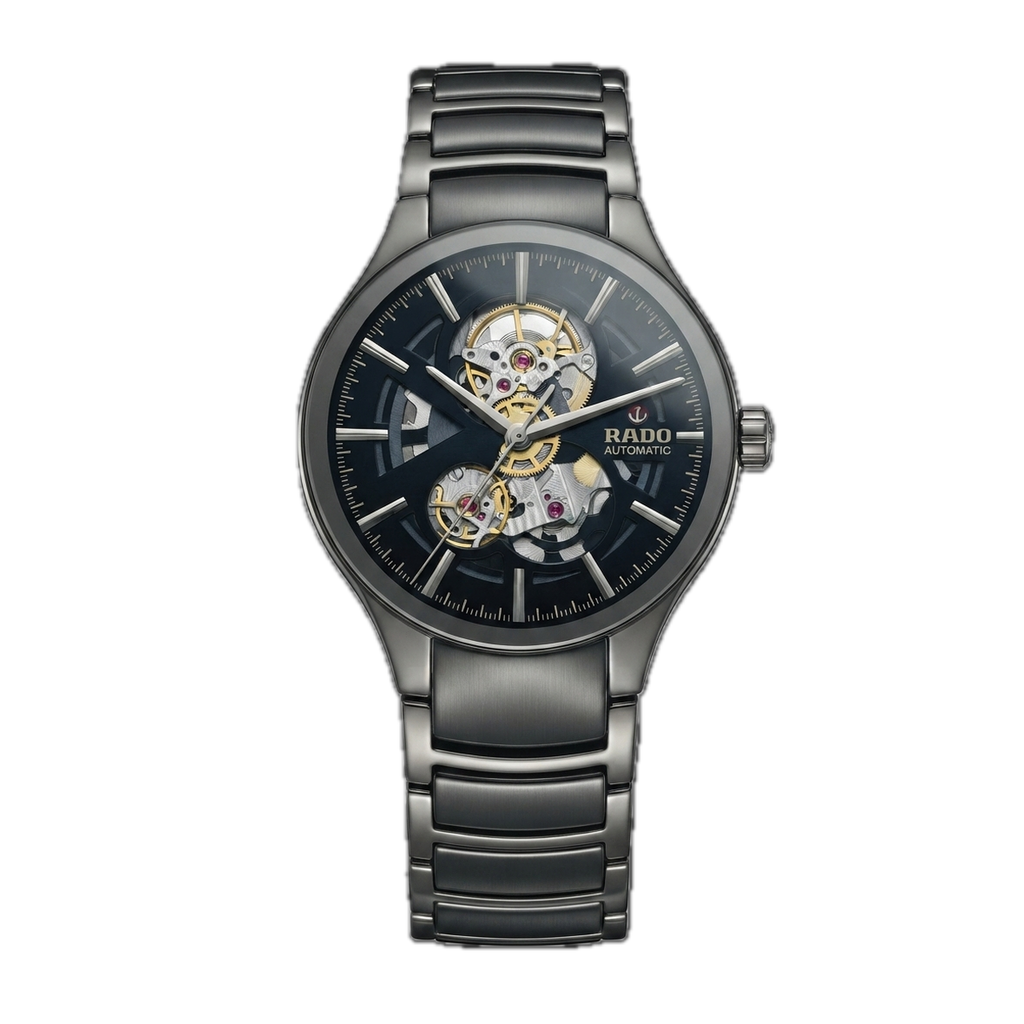 RADO TRUE ROUND AUTOMATIC OPEN HEART - FULL BLACK