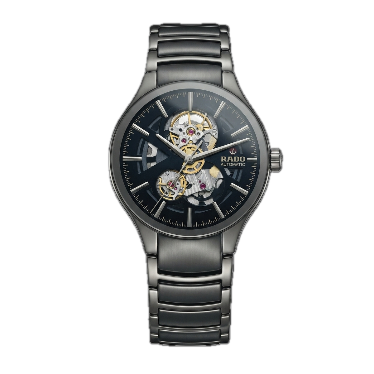 RADO TRUE ROUND AUTOMATIC OPEN HEART - FULL BLACK
