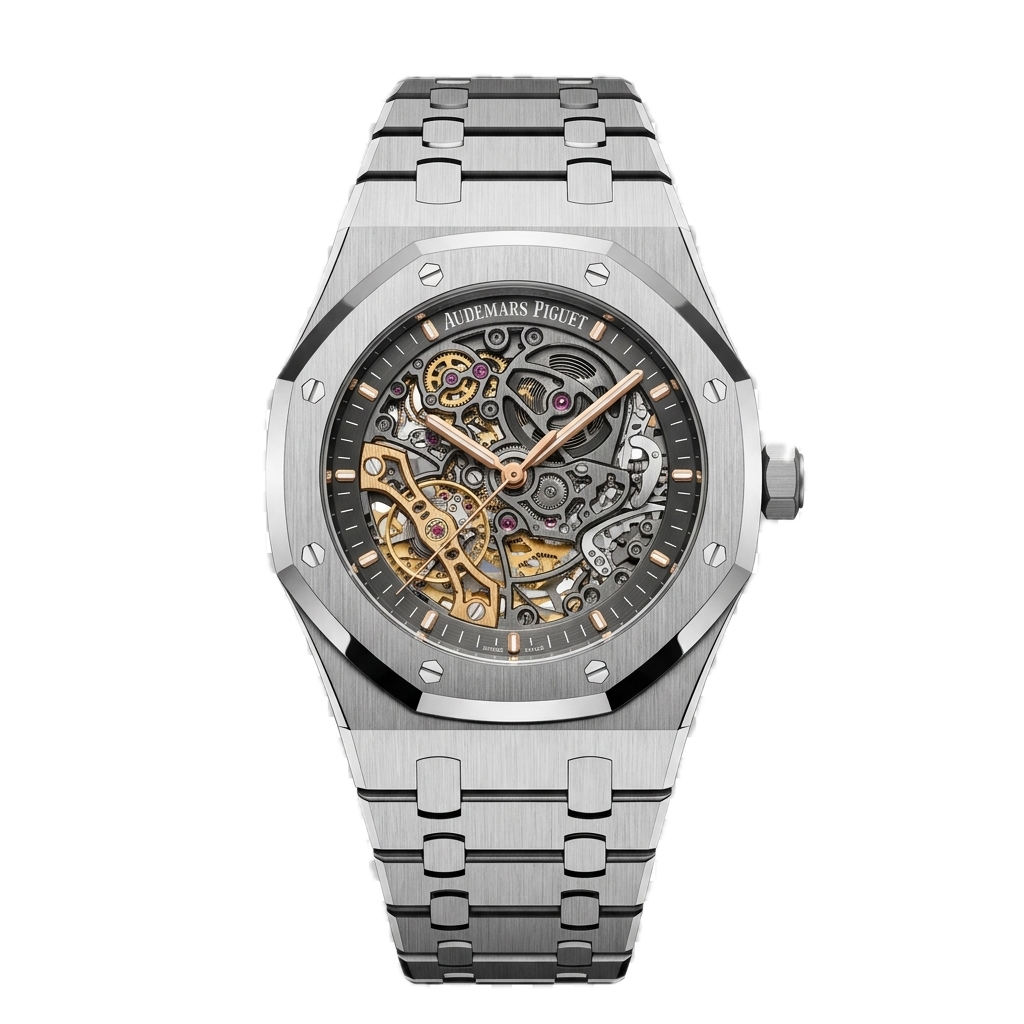 AP -  ROYAL OAK  DOUBLE BALANCE WHEEL SILVER