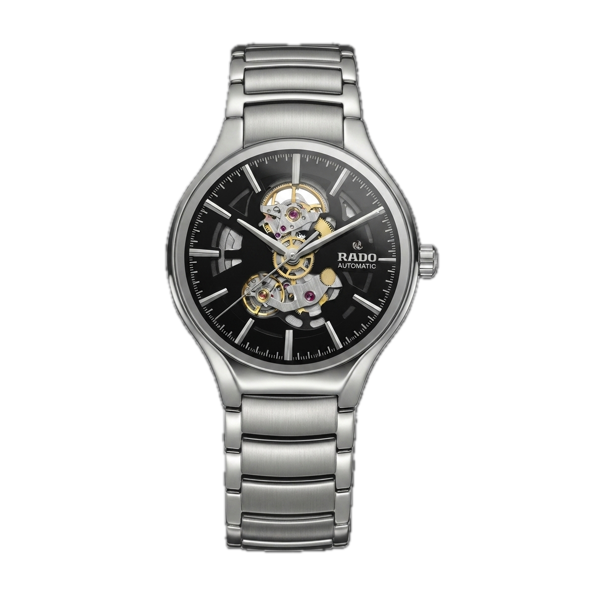 RADO TRUE ROUND AUTOMATIC OPEN HEART - SILVER BLACK