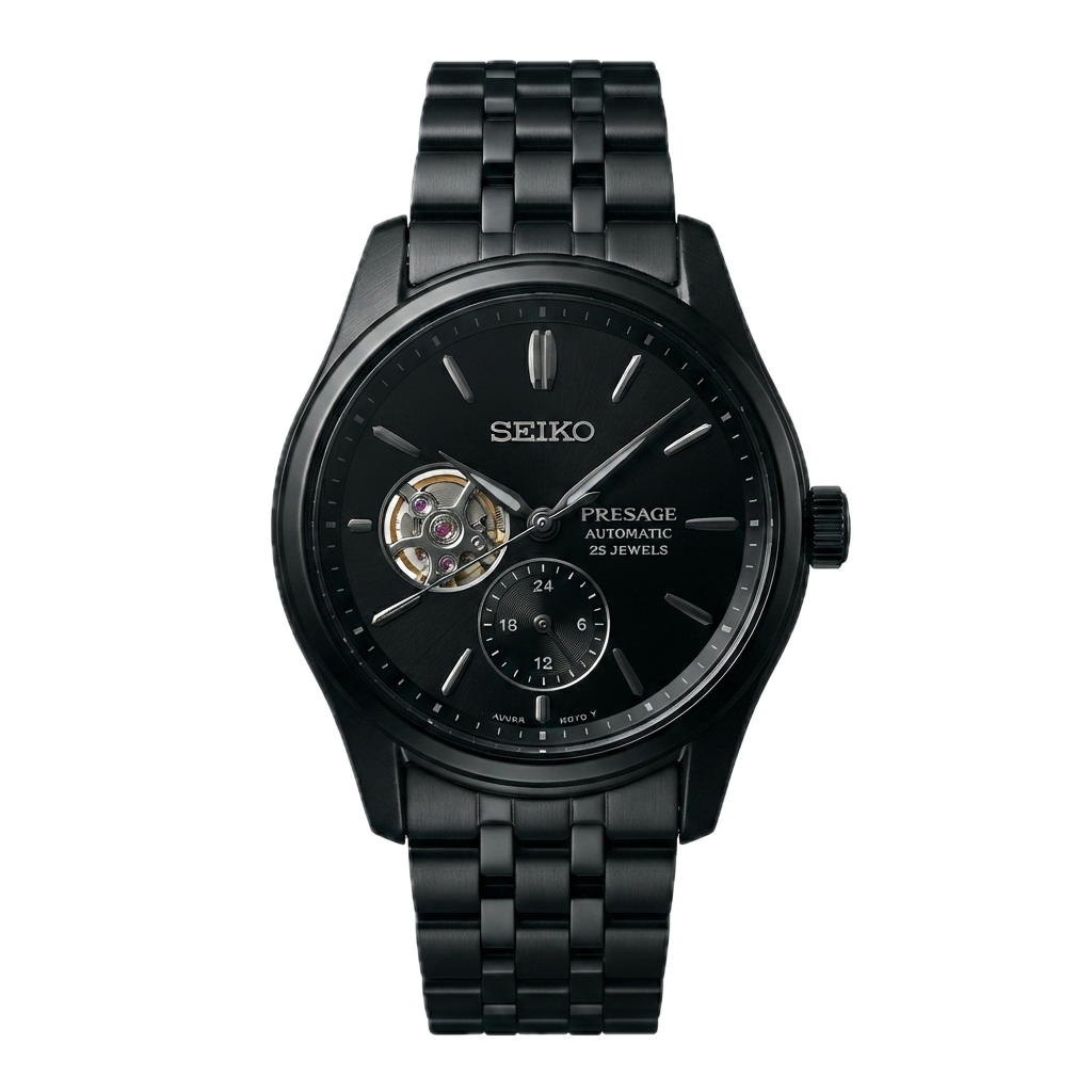 SEIKO PRESAGE AUTOMATIC OPWN HEART BLACK