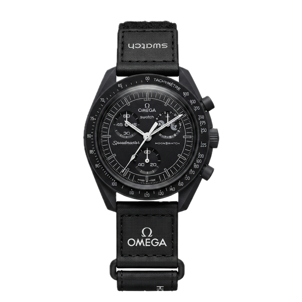 SWATCH X OMEGA BIOCERAMIC MOONSWATCH MISSION TO MOONPHASE SNOOPY BLACK