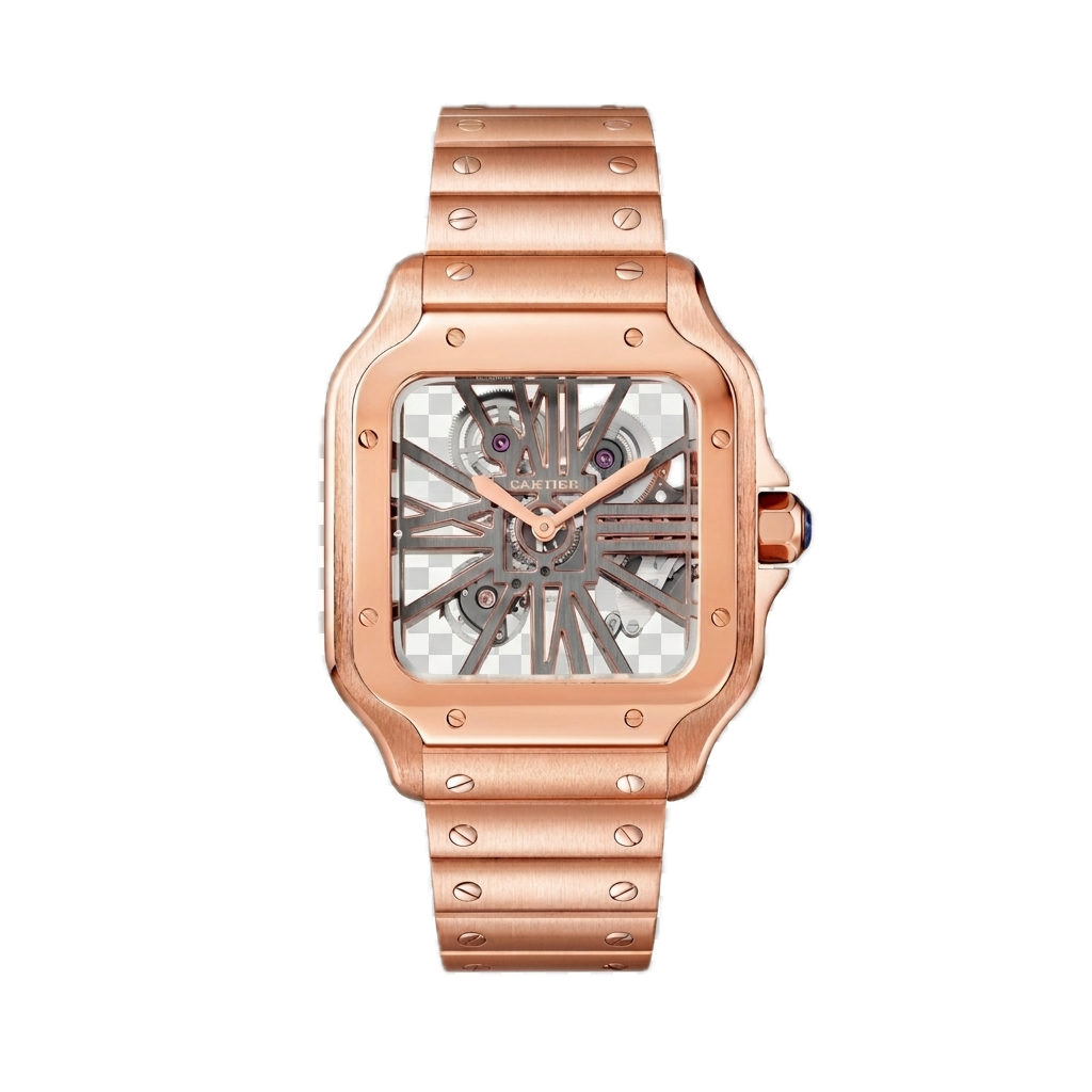 CARTIER SANTOS DE CARTIER SKELETON WATCH - GOLD