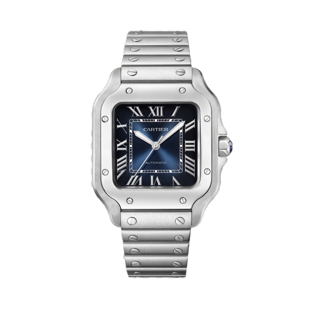 CARTIER SANTOS DE CARTIER WATCH SILVER BLUE