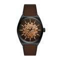 FOSSIL EVERETT AUTOMATIC DARK BROWN LEATHER