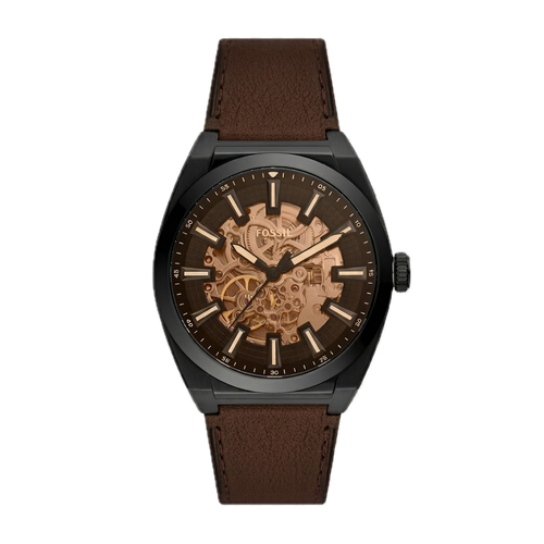 FOSSIL EVERETT AUTOMATIC DARK BROWN LEATHER