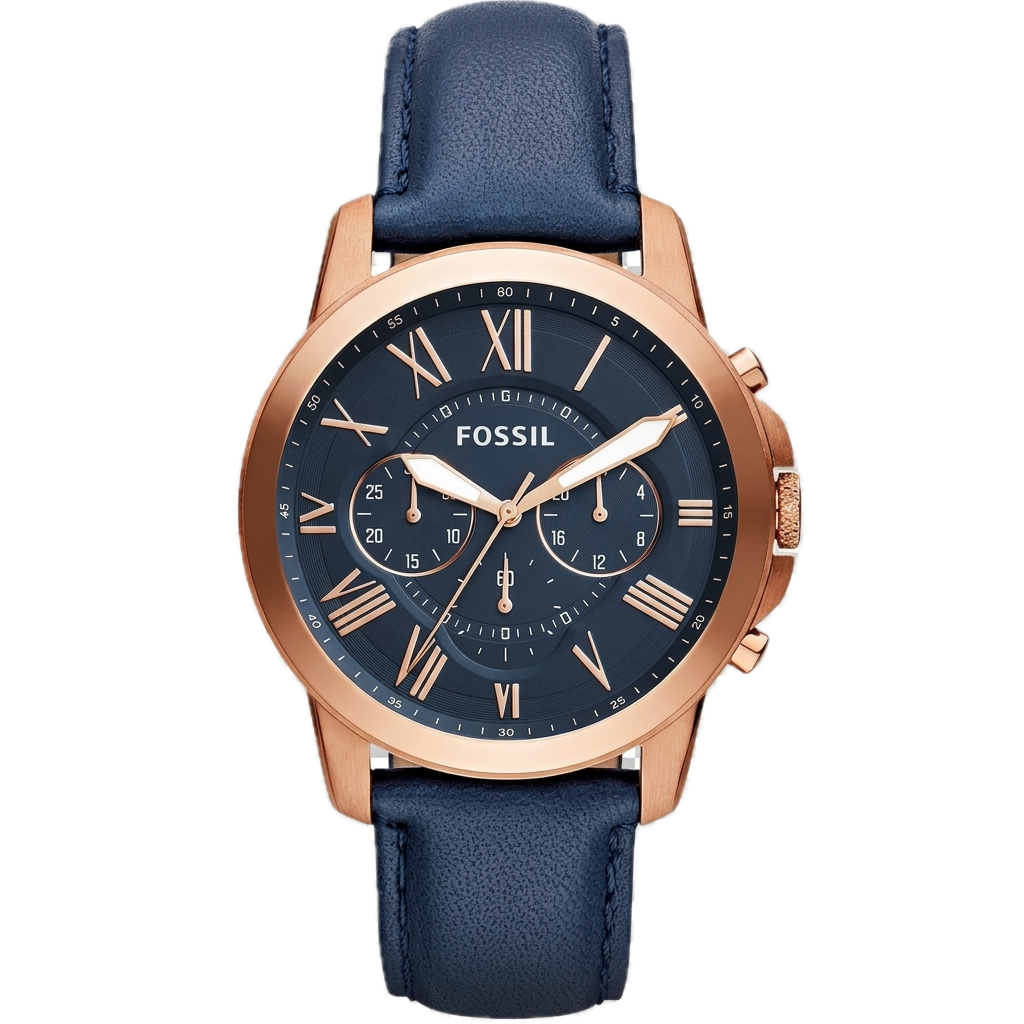 FOSSIL GRANT CRONOGRAPH NAVY LEATHER
