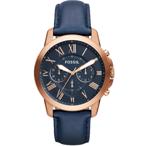 FOSSIL GRANT CRONOGRAPH NAVY LEATHER
