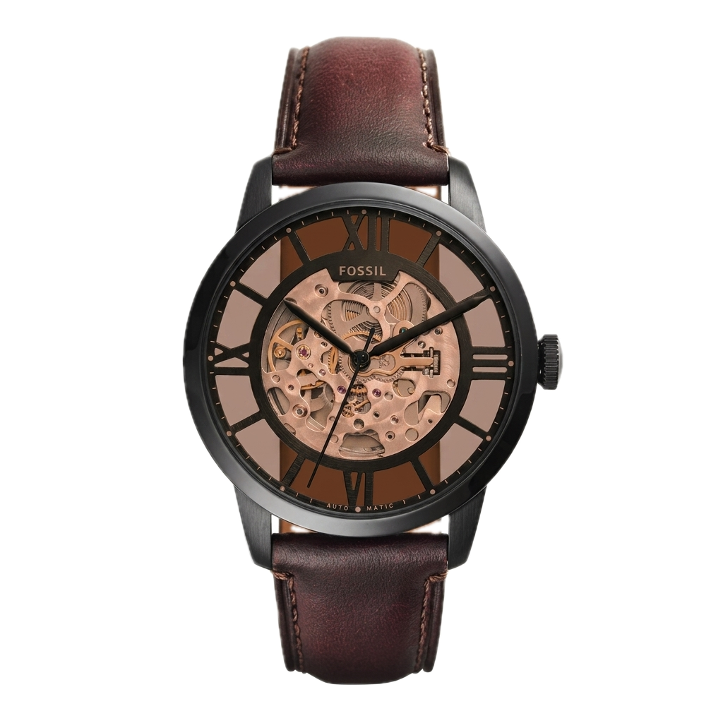 FOSSIL TOWNSMAN AUTOMATIC DARK BROWN LEATHER
