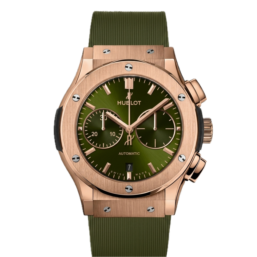 HUBLOT CLASSIC FUSION CHRONOGRAP KING GOLD GREEN