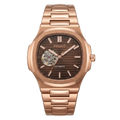 SEIKO MOD NAUTILUS SILVER GOLD BROWN