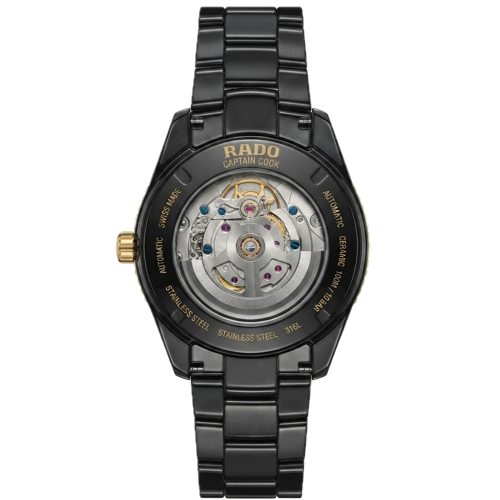 RADO CAPTAIN COOK SKELETON  - BLACK GOLD