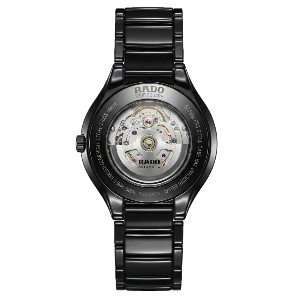 RADO TRUE ROUND AUTOMATIC OPEN HEART - BLACK
