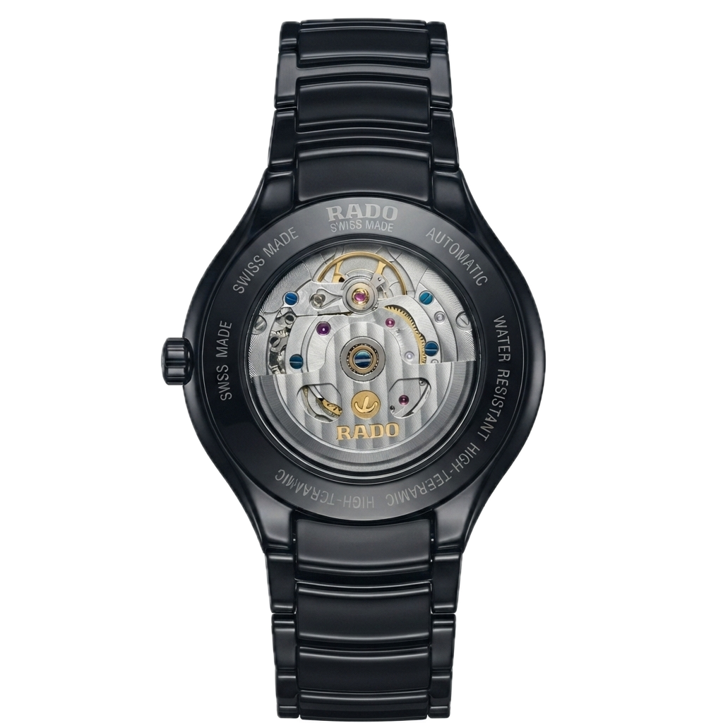 RADO TRUE ROUND AUTOMATIC OPEN HEART - BLACK BROWN