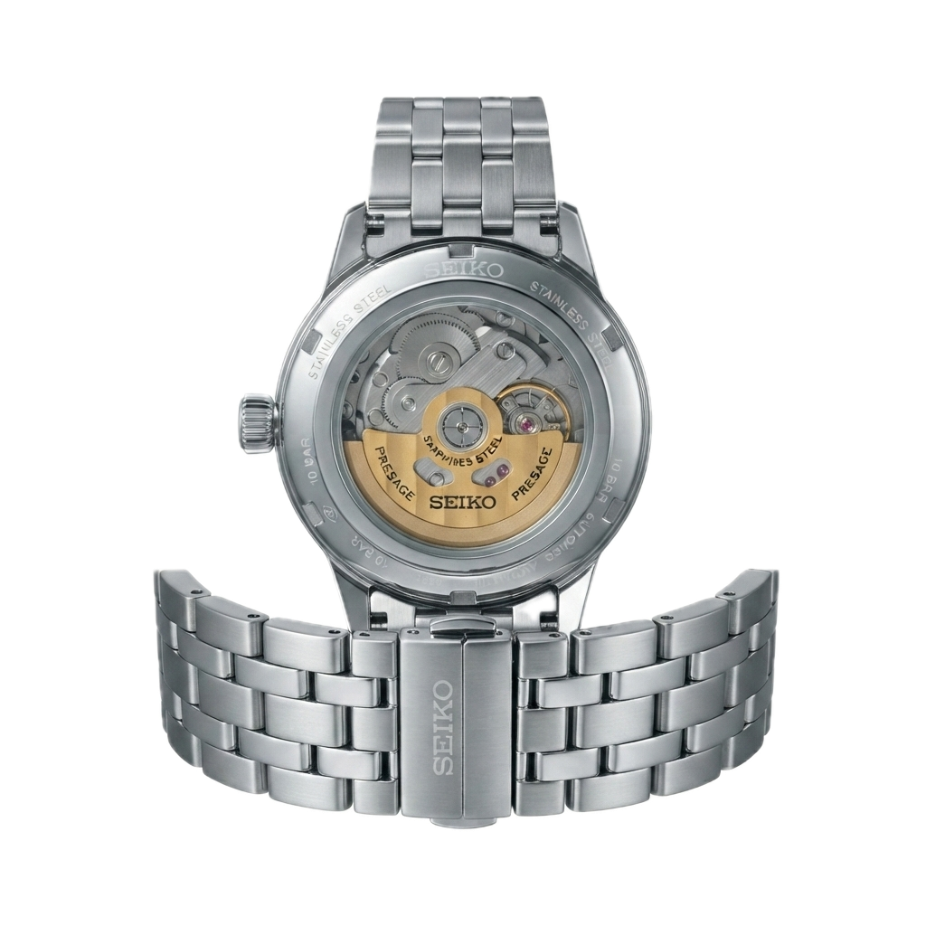 SEIKO PRESAGE AUTOMATIC OPWN HEART SILVER