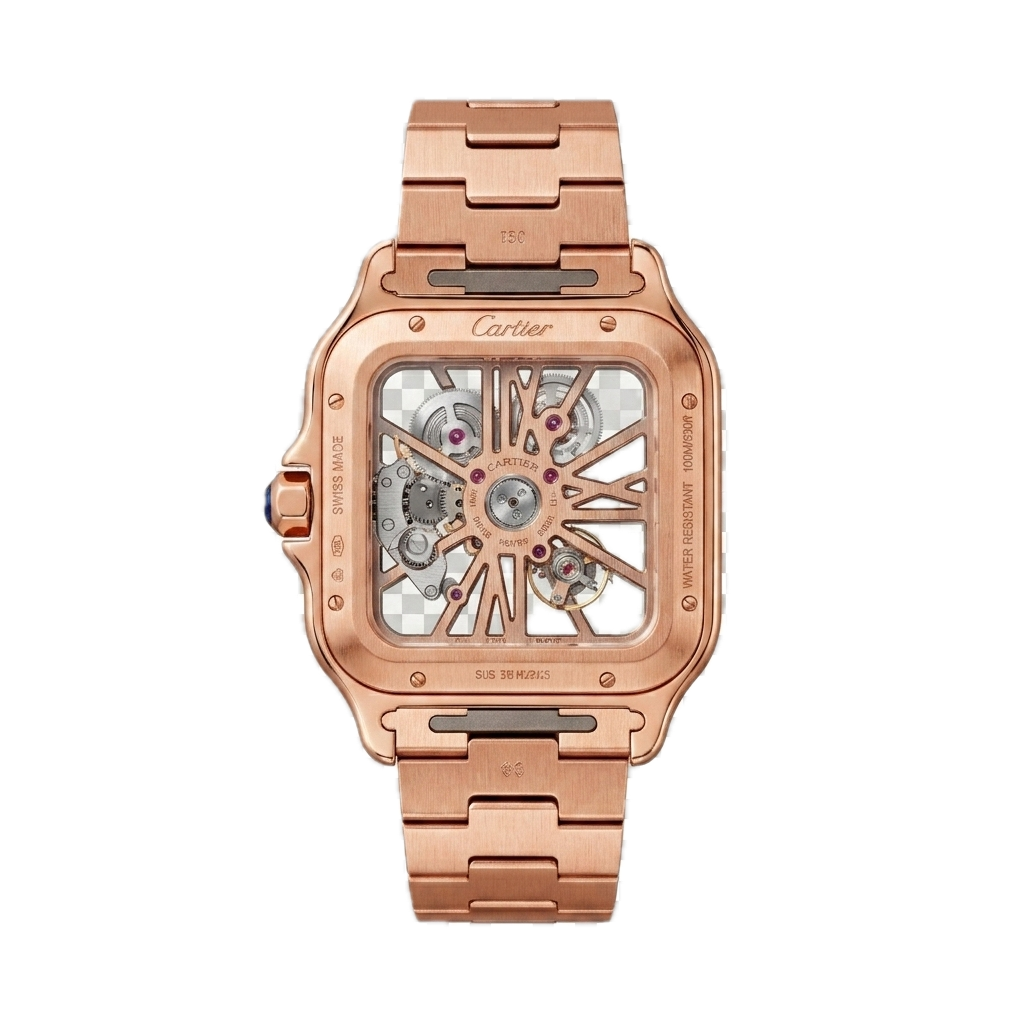 CARTIER SANTOS DE CARTIER SKELETON WATCH - GOLD