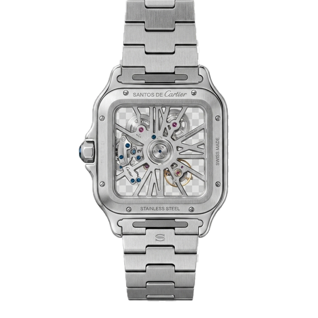 CARTIER SANTOS DE CARTIER SKELETON WATCH - SILVER