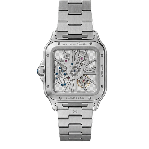 CARTIER SANTOS DE CARTIER SKELETON WATCH - SILVER