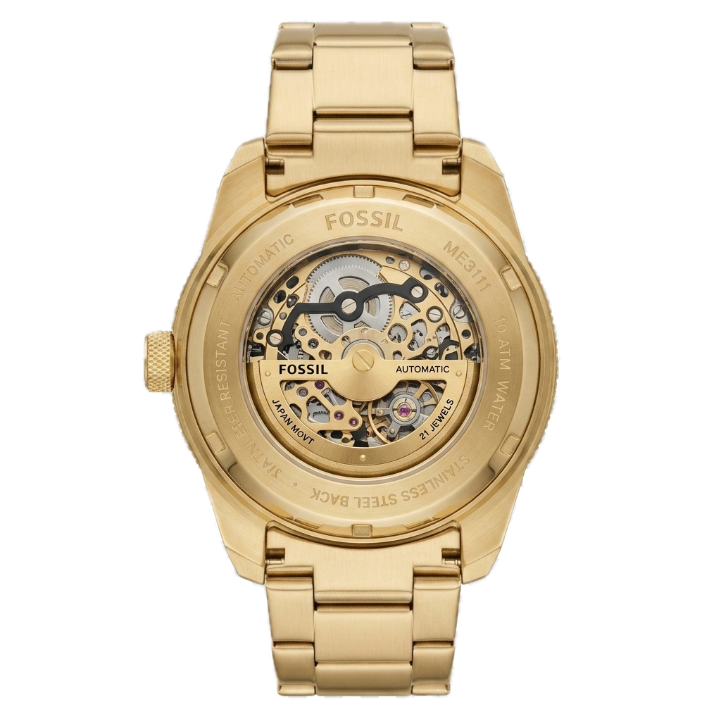 FOSSIL BROWNSMAN AUTOMATIC GOLD TONE STAINLESS STEEL