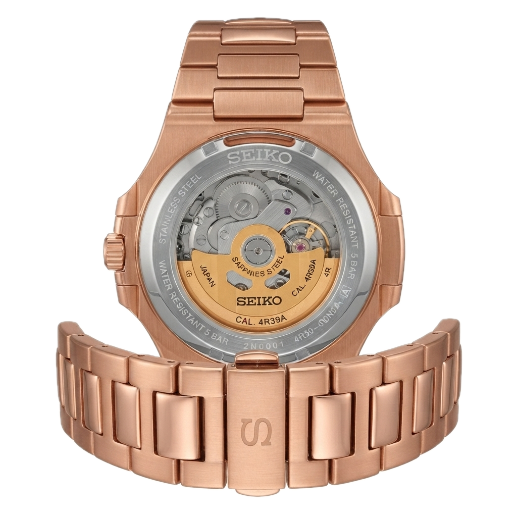 SEIKO MOD NAUTILUS SILVER GOLD BLACK