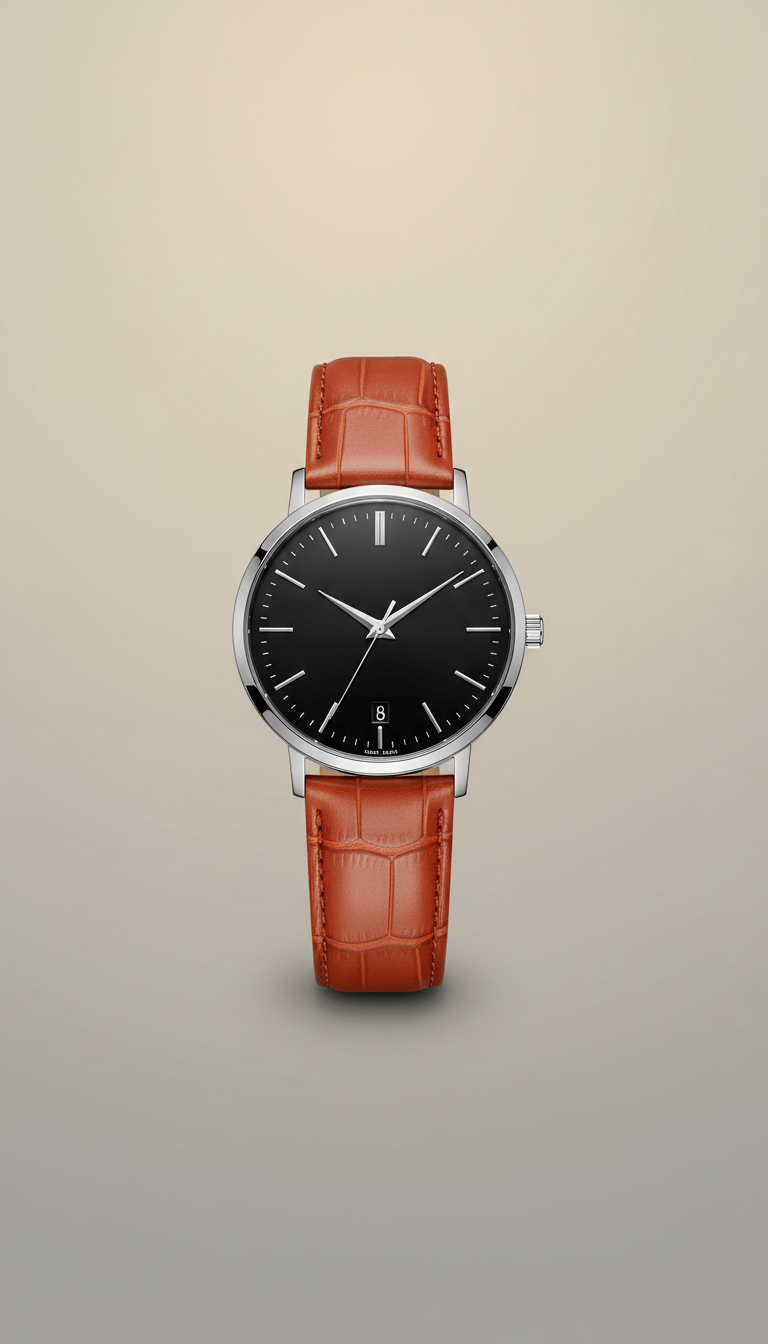 Sapphire Crystal Leather Dress Watch