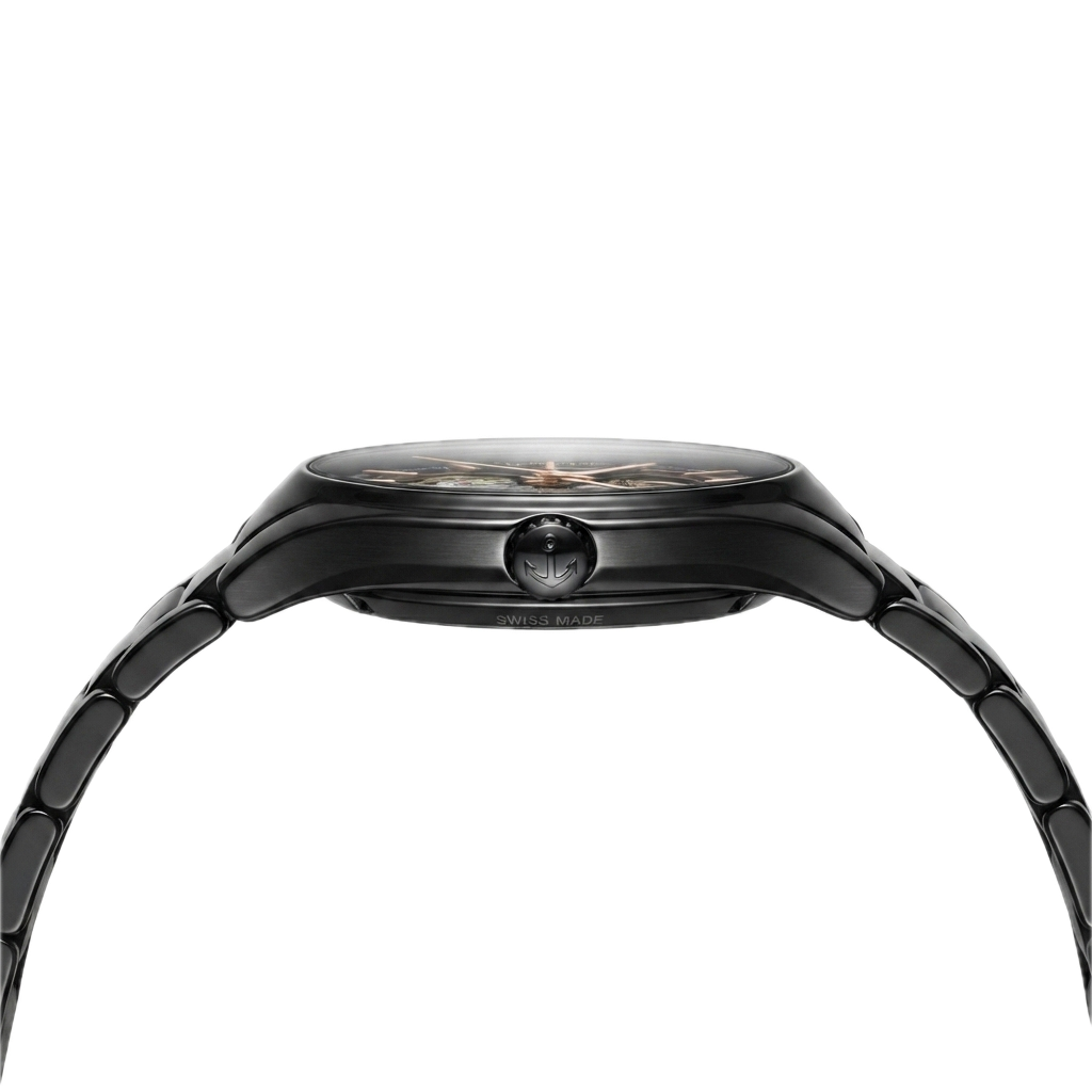 RADO TRUE ROUND AUTOMATIC OPEN HEART - BLACK
