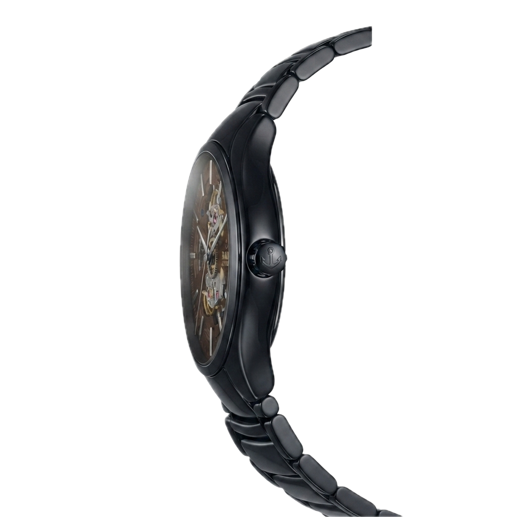 RADO TRUE ROUND AUTOMATIC OPEN HEART - BLACK BROWN