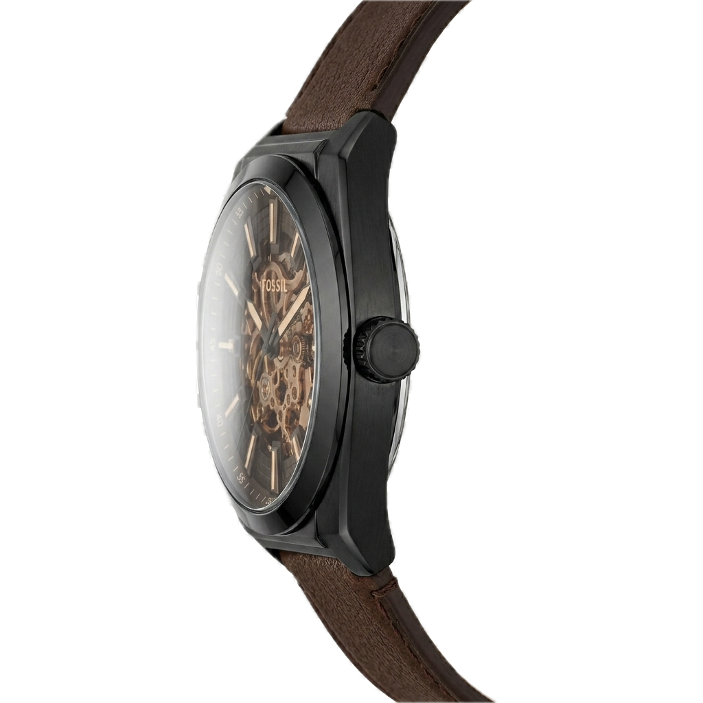 FOSSIL EVERETT AUTOMATIC DARK BROWN LEATHER