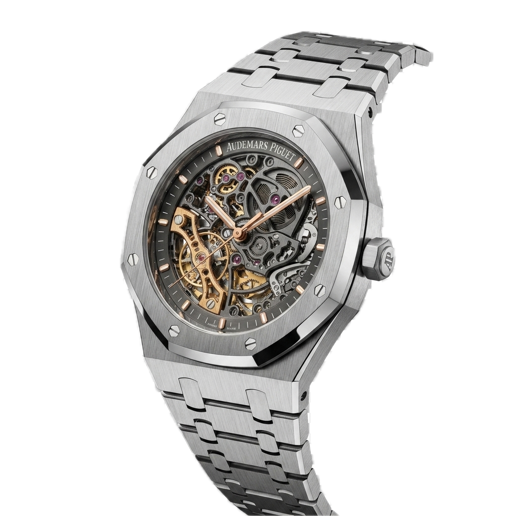 AP -  ROYAL OAK  DOUBLE BALANCE WHEEL SILVER