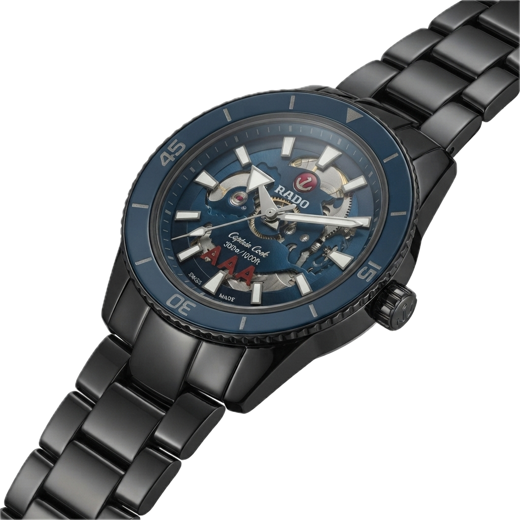 RADO CAPTAIN COOK SKELETON  - BLACK BLUE
