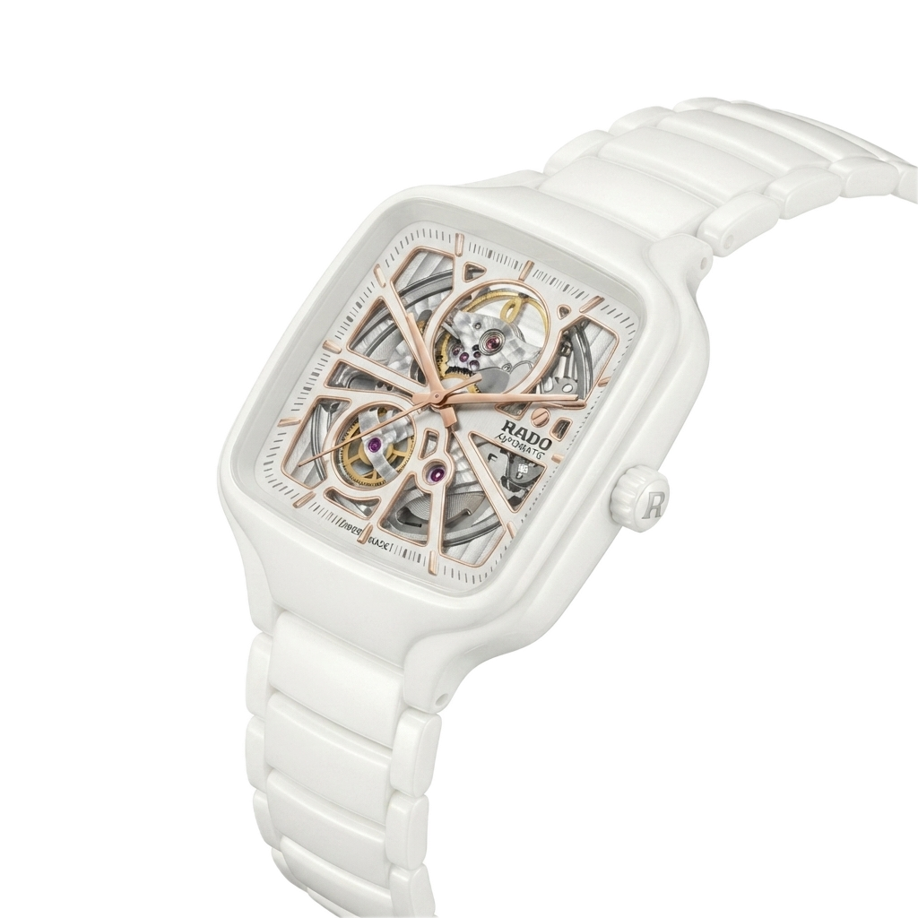 RADO True Square Automatic Open Heart (WHITE GOLD)