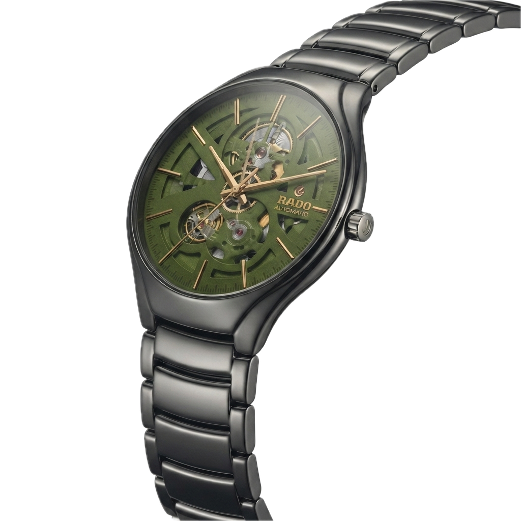 RADO TRUE ROUND AUTOMATIC OPEN HEART - BLACK GREEN