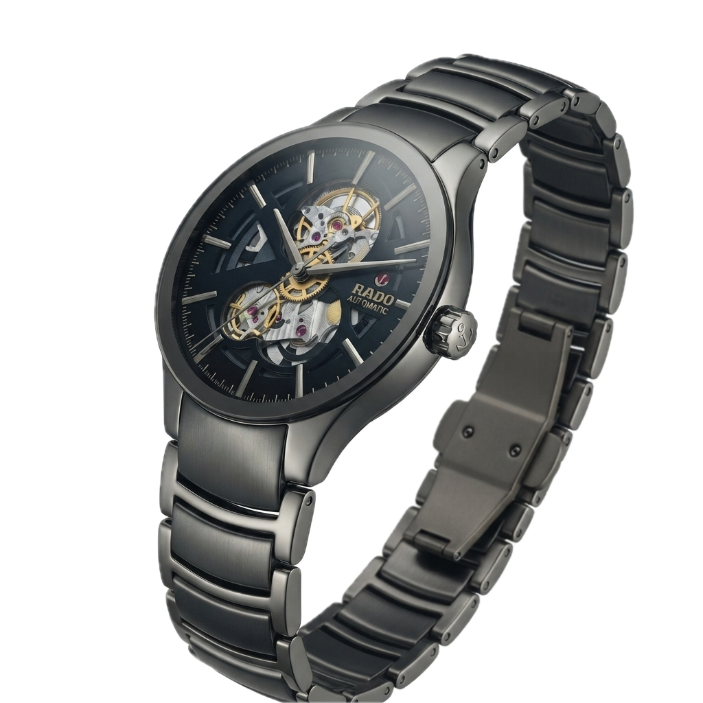 RADO TRUE ROUND AUTOMATIC OPEN HEART - FULL BLACK