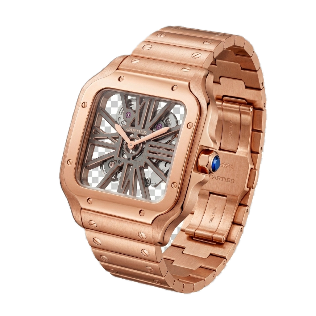 CARTIER SANTOS DE CARTIER SKELETON WATCH - GOLD