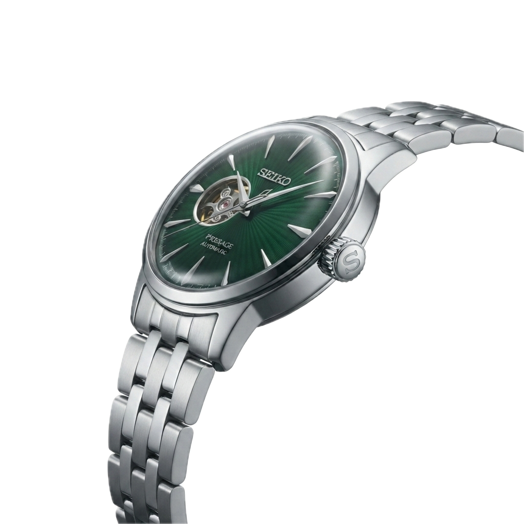 SEIKO PRESAGE AUTOMATIC OPWN HEART SILVER