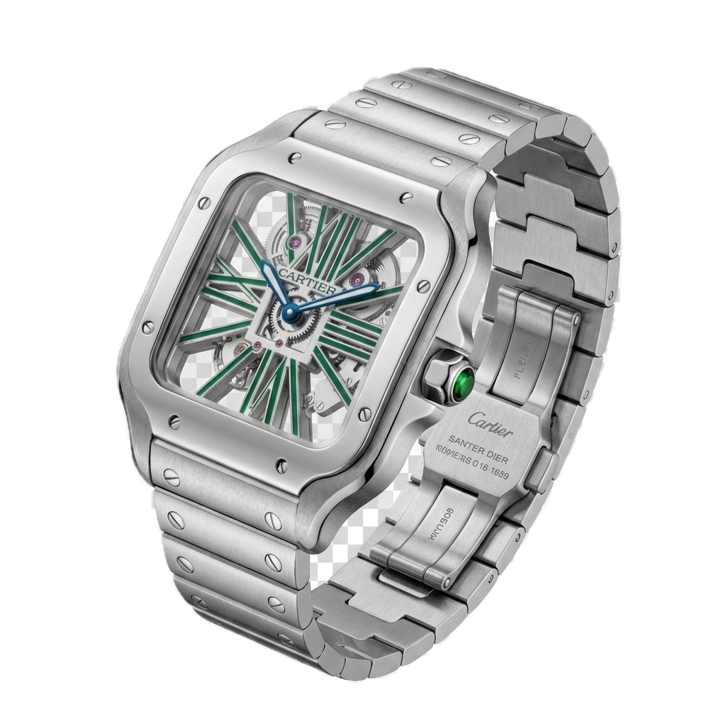 CARTIER SANTOS DE CARTIER SKELETON WATCH - SILVER
