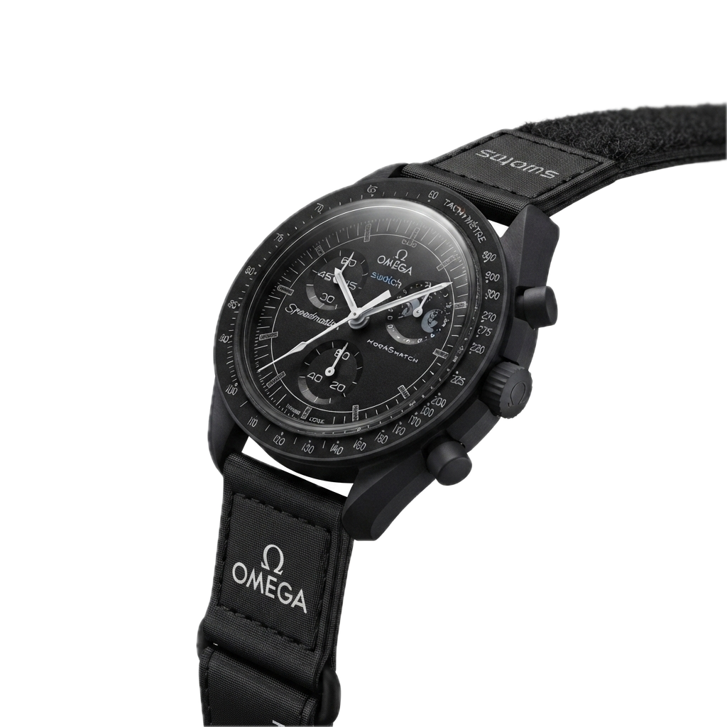 SWATCH X OMEGA BIOCERAMIC MOONSWATCH MISSION TO MOONPHASE SNOOPY BLACK