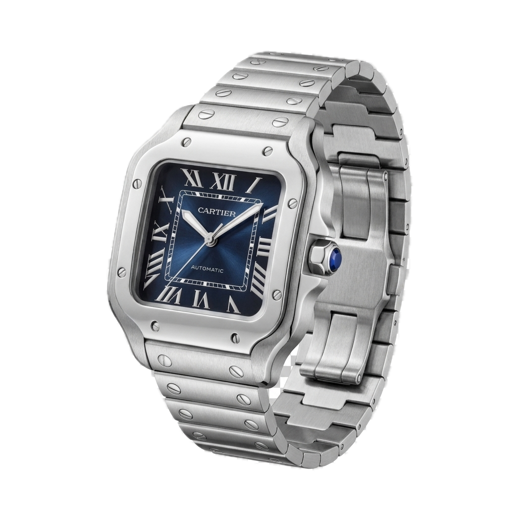 CARTIER SANTOS DE CARTIER WATCH SILVER BLUE