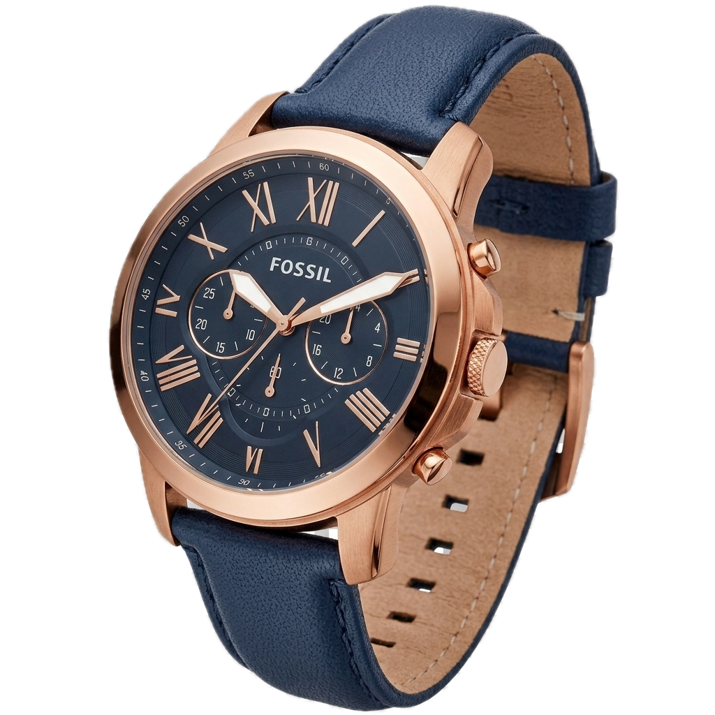 FOSSIL GRANT CRONOGRAPH NAVY LEATHER