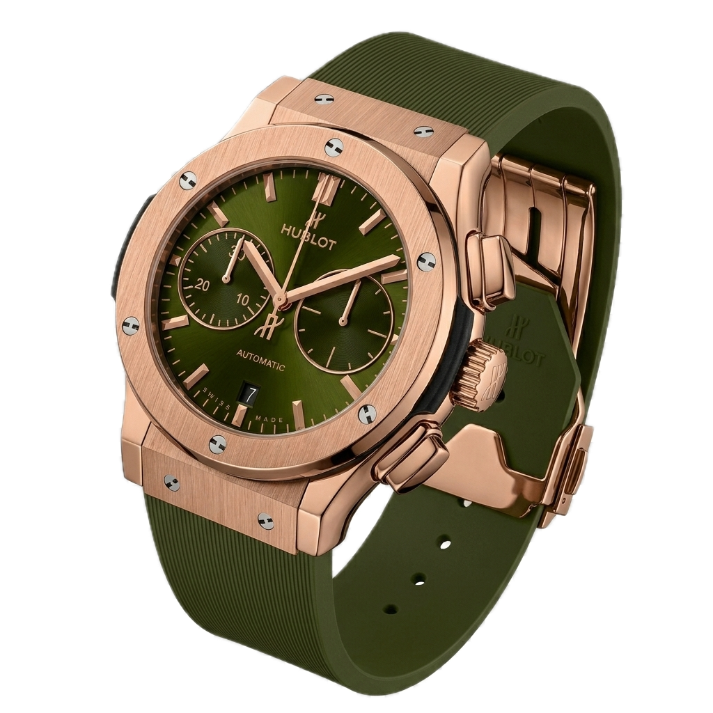 HUBLOT CLASSIC FUSION CHRONOGRAP KING GOLD GREEN