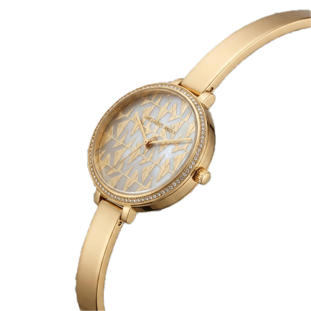 MICHAEL KORS NAIA GOLD-TONE LOGO WATCH
