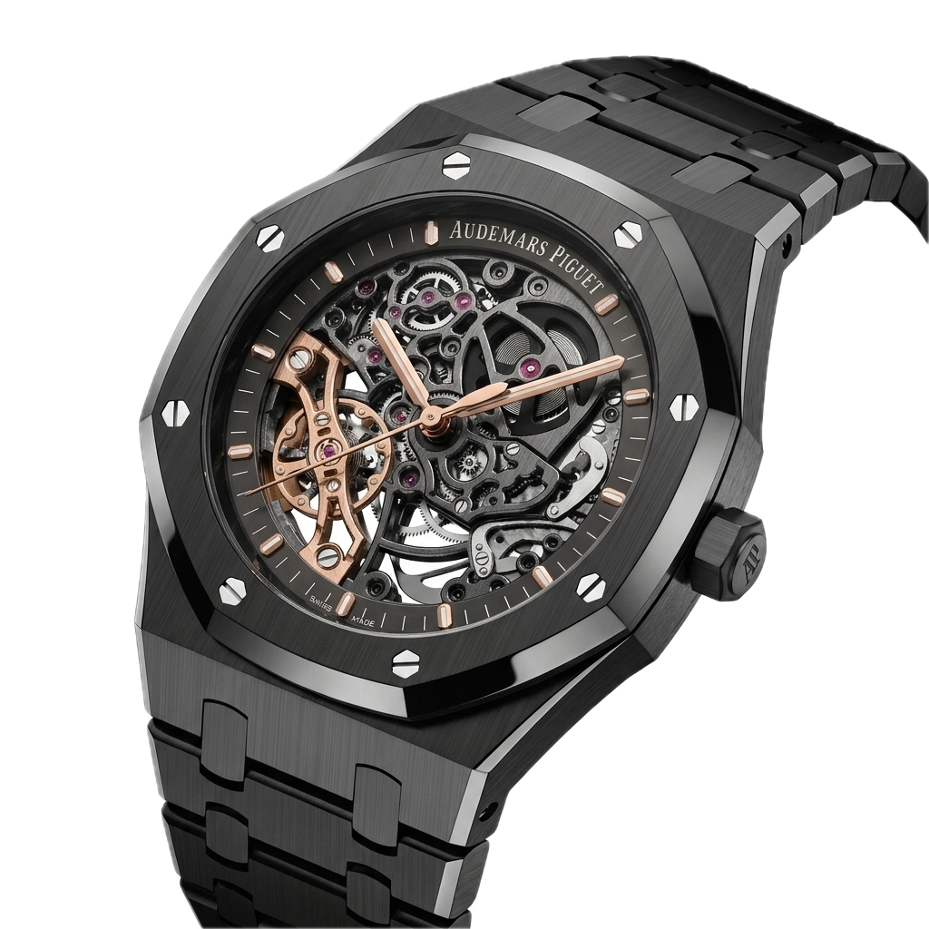 AP -  ROYAL OAK  DOUBLE BALANCE WHEEL BLACK